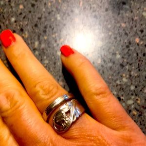 Silver spoon ring sz 8